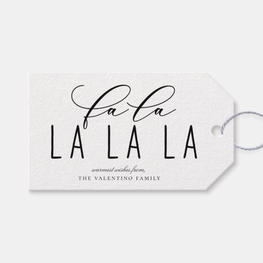 Feestelijke Fa La Golden Polka Dot Vakantie Cadeaulabel (Voorkant (Horizontaal))