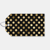 Feestelijke Fa La Golden Polka Dot Vakantie Cadeaulabel (Achterkant Horizontaal)