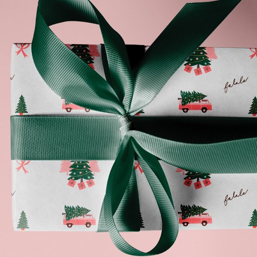 Feestelijke Fa La Kerstboom  Retro Van Cadeaupapier