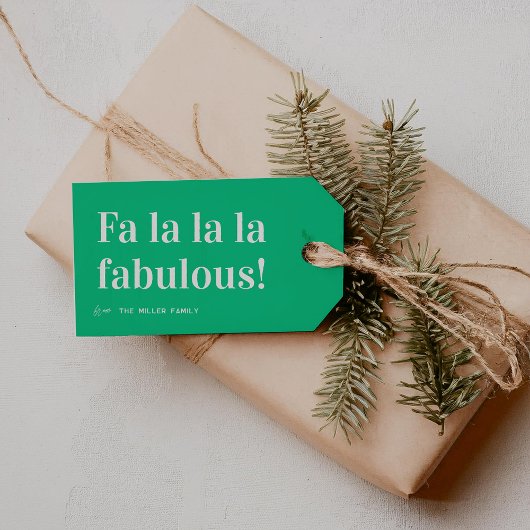 Feestelijke 'Fa La La La Fabulous' Kerstmis Cadeaulabel