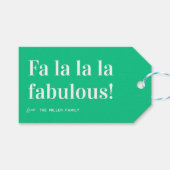 Feestelijke 'Fa La La La Fabulous' Kerstmis Cadeaulabel (Voorkant (Horizontaal))