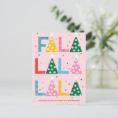 Feestelijke FA LA LA Vreugdevolle Kerst Briefkaart (Staand voorkant)