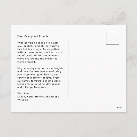 Feestelijke FA LA LA Vreugdevolle Kerst Briefkaart (Achterkant)