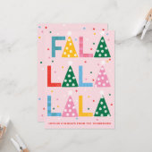 Feestelijke FA LA LA Vreugdevolle Kerst Kaart (Voorkant / Achterkant in situ)