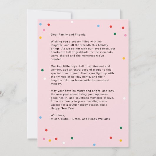 Feestelijke FA LA LA Vreugdevolle Kerst Kaart (Achterkant)