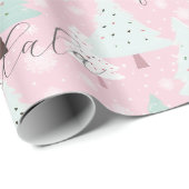 Feestelijke Fa La Roze Kerstboom Cadeaupapier (Rol Hoek)