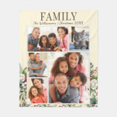 Feestelijke Familie Foto Collage Cream Kerstmis Fleece Deken (Voorkant)