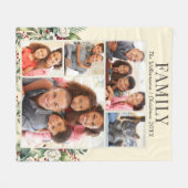 Feestelijke Familie Foto Collage Cream Kerstmis Fleece Deken (Voorkant (Horizontaal))