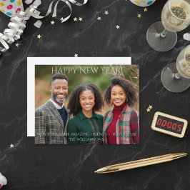 Feestelijke Familie Nieuwjaarsfoto Briefkaart