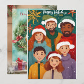 Feestelijke familieportretten: Vakantie vrolijke K Feestdagenkaart (Voorkant / Achterkant)