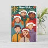 Feestelijke familieportretten: Vakantie vrolijke K Feestdagenkaart (Staand voorkant)