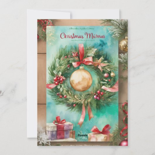 Feestelijke familieportretten: Vakantie vrolijke K Feestdagenkaart (Achterkant)