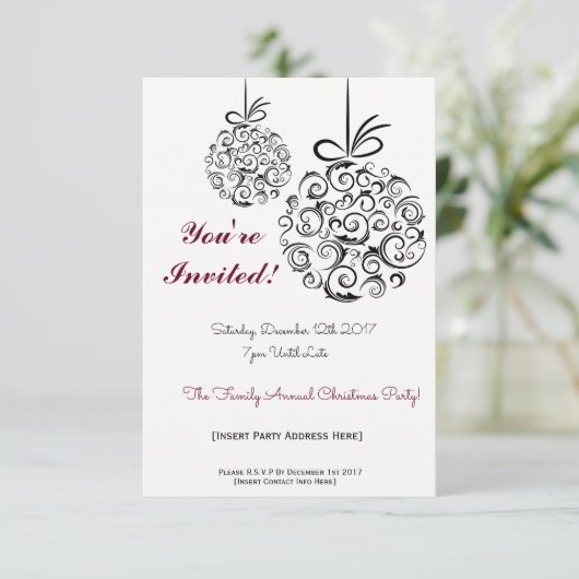 Feestelijke Familieviering Kerstuitnodiging Kaart (Staand voorkant)