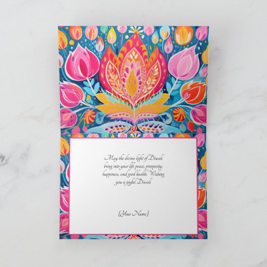 Feestelijke Fauvist Diwali Groeten Feestdagen Kaart (Binnen)