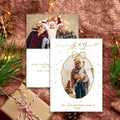 Feestelijke Faux-Gold vreugdevolle kerstfoto Feestdagenkaart