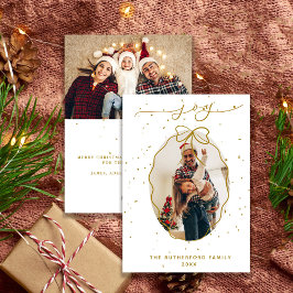 Feestelijke Faux-Gold vreugdevolle kerstfoto Feestdagenkaart