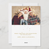 Feestelijke Faux-Gold vreugdevolle kerstfoto Feestdagenkaart (Achterkant)