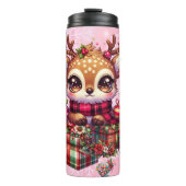 Feestelijke Fawn Holiday Thermosbeker (Voorkant)