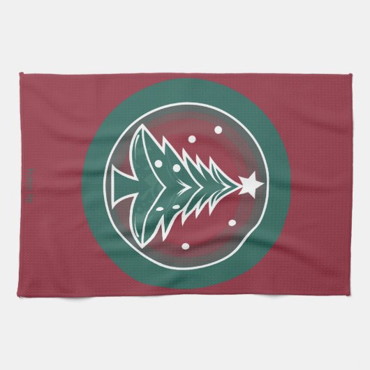 Feestelijke feest: een kerstgenot theedoek (Horizontaal)