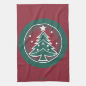 Feestelijke feest: een kerstgenot theedoek (Verticaal)