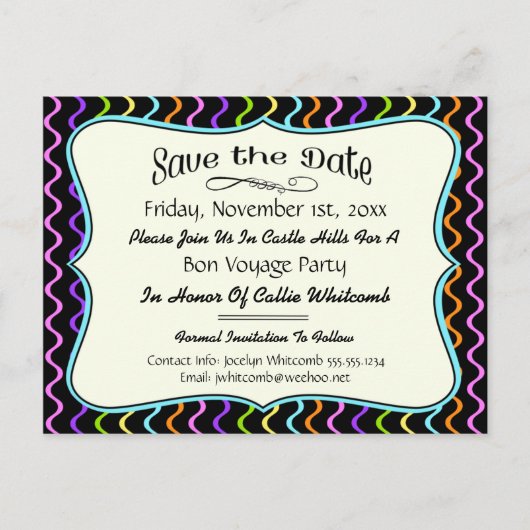 Feestelijke Feest, Reünie of Evenement Save the Da Aankondigingskaart (Voorkant)