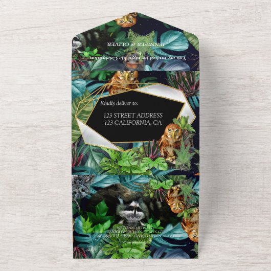 Feestelijke feestdag all in one uitnodiging (Buitenkant)