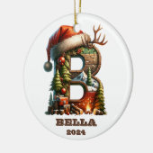 Feestelijke feestdag B Initiaal Naam en jaar Keramisch Ornament (Links)