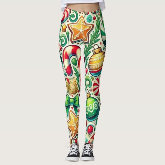 Feestelijke feestdag behandelt de kerstdagen van v leggings (Voorkant)