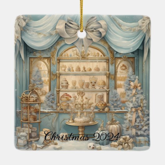 Feestelijke feestdag display keramisch ornament (Achterkant)