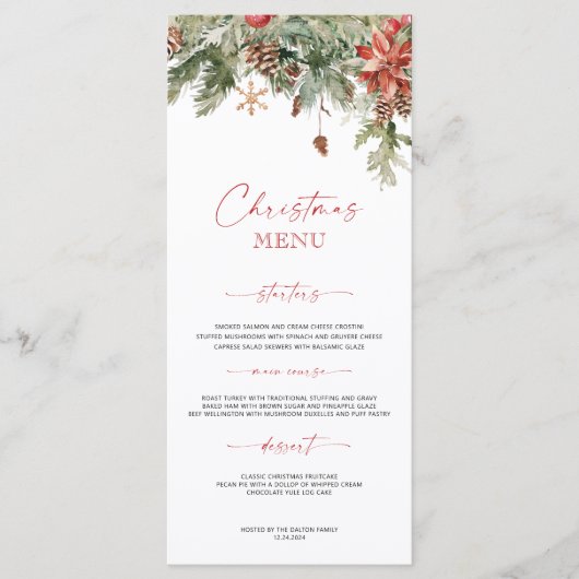 Feestelijke feestdag menu (Voorkant)