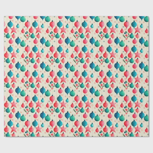 feestelijke feestdag met feestelijke retro-kerstbo cadeaupapier (Vlak)