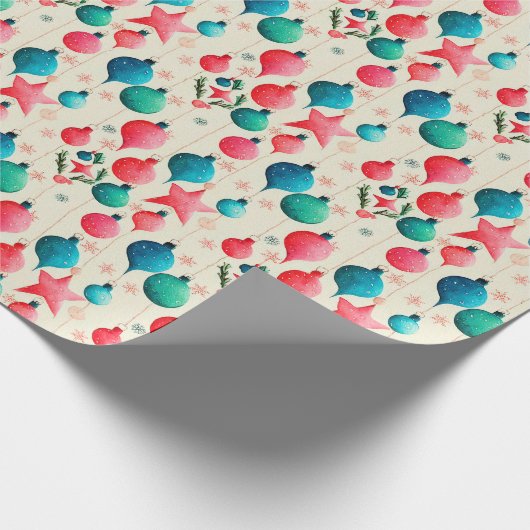 feestelijke feestdag met feestelijke retro-kerstbo cadeaupapier (Hoek)