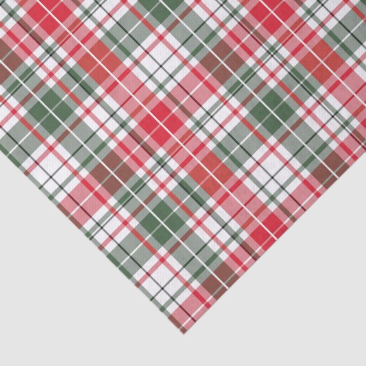 feestelijke feestdag met feestvieren Tartan Red Gr Tissuepapier (Detail)