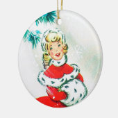 feestelijke feestdag met oud kerstfeest keramisch ornament (Links)