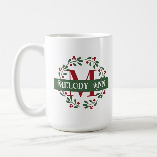 Feestelijke feestdag monogram koffiemok (Links)