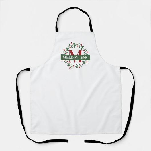 Feestelijke feestdag monogram schort (Voorkant)