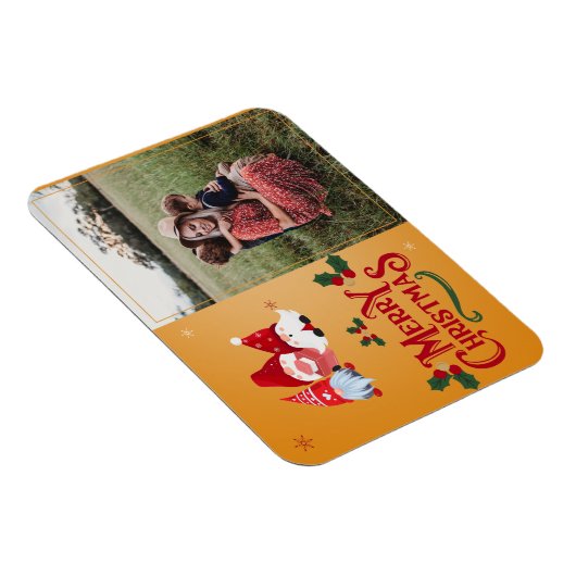 Feestelijke feestdag Vrolijke Kerst Keepsake Foto Magneet (Rechterzijde)