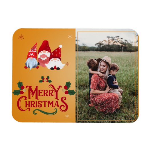 Feestelijke feestdag Vrolijke Kerst Keepsake Foto Magneet (Horizontaal)