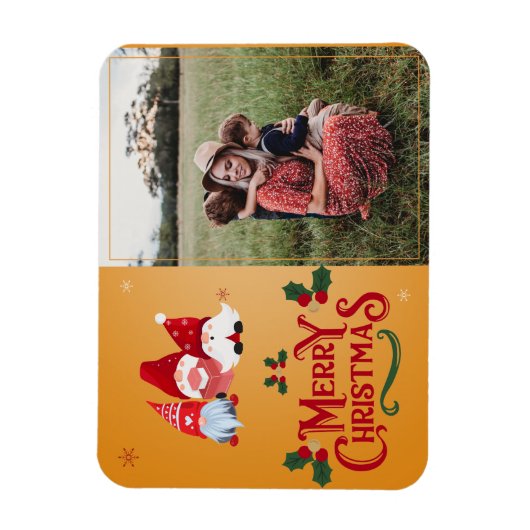 Feestelijke feestdag Vrolijke Kerst Keepsake Foto Magneet (Verticaal)