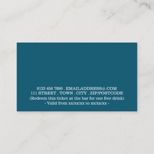 Feestelijke Feestdagen - Blauwe Kerstman - Drankka Informatiekaartje (Achterkant)