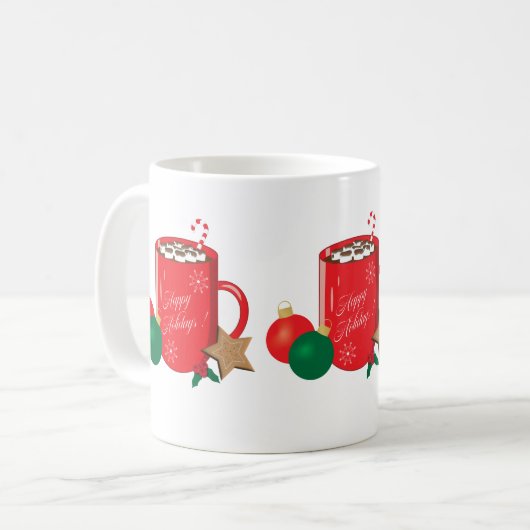 Feestelijke Feestdagen Cacao Mok (Voorkant links)