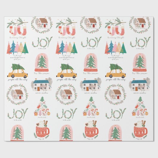 feestelijke feestdagen en kerstpatronen voor Afbee Cadeaupapier (Vlak)