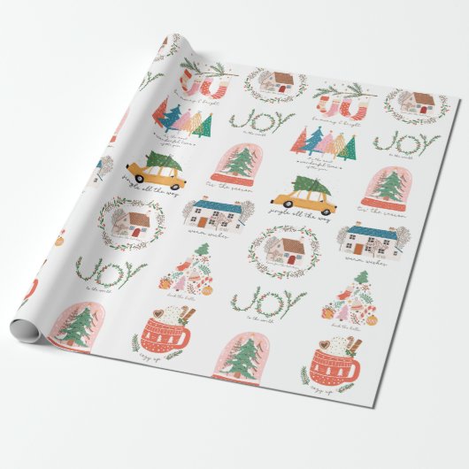 feestelijke feestdagen en kerstpatronen voor Afbee Cadeaupapier (Uitgerold)