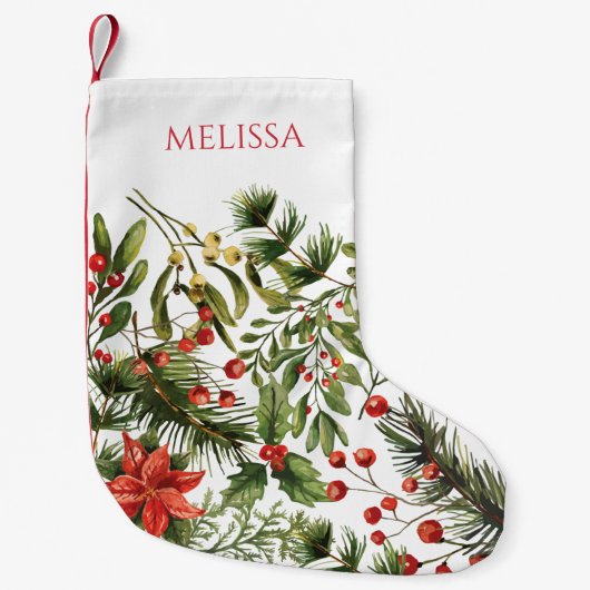 Feestelijke Feestdagen Groen Feestelijk Gepersonal Kleine Kerstsok (Voorkant)