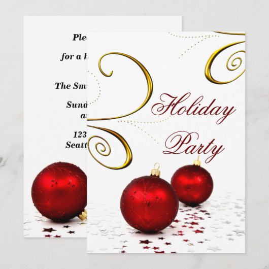 feestelijke feestdagen in het rode ornament kaart (Voorkant / Achterkant)