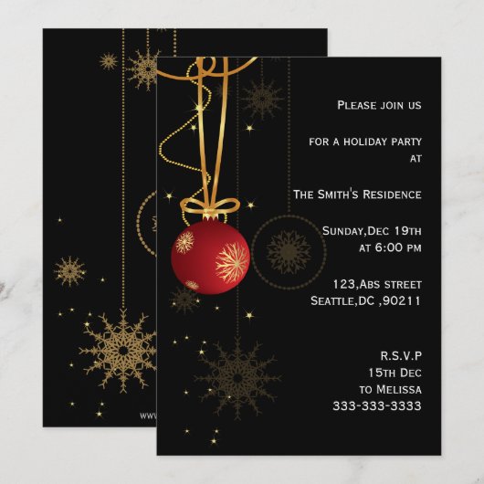 feestelijke feestdagen kaart (Voorkant / Achterkant)