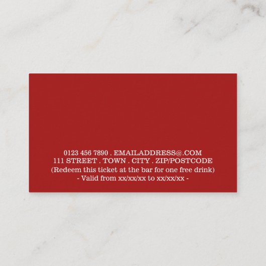 Feestelijke Feestdagen - Kerstman Zak - Drankjes T Informatiekaartje (Achterkant)