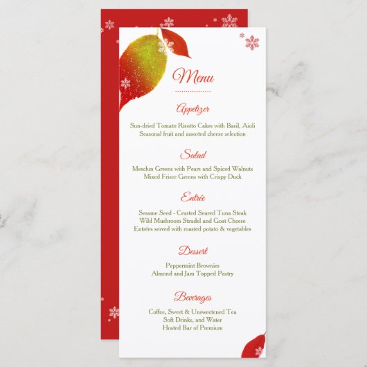 feestelijke feestdagen menu (Voorkant / Achterkant)