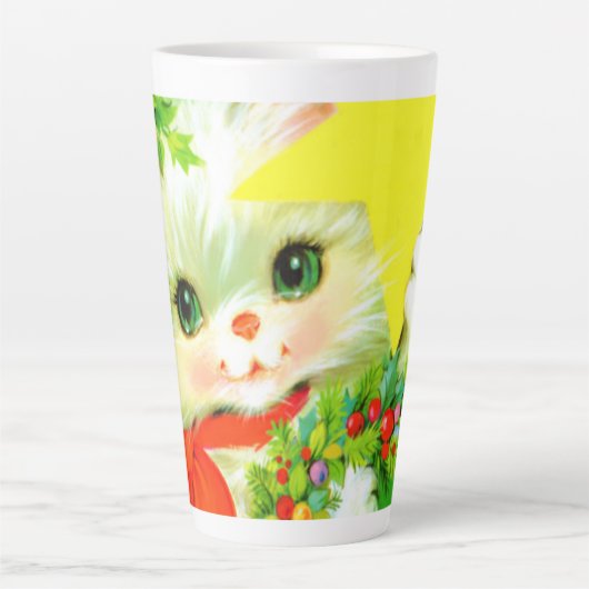 feestelijke feestelijke feestdag met oud kerstfees latte mok (Voorkant)