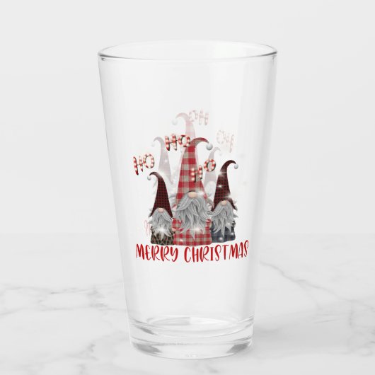 feestelijke feestelijke feestelijke gnomen glas (Achterkant)